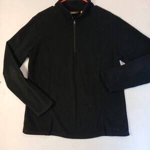 Cabelas Pullover Womens L Black 1/4 Zip Fleece Hiking Outdoors Fishing Camping